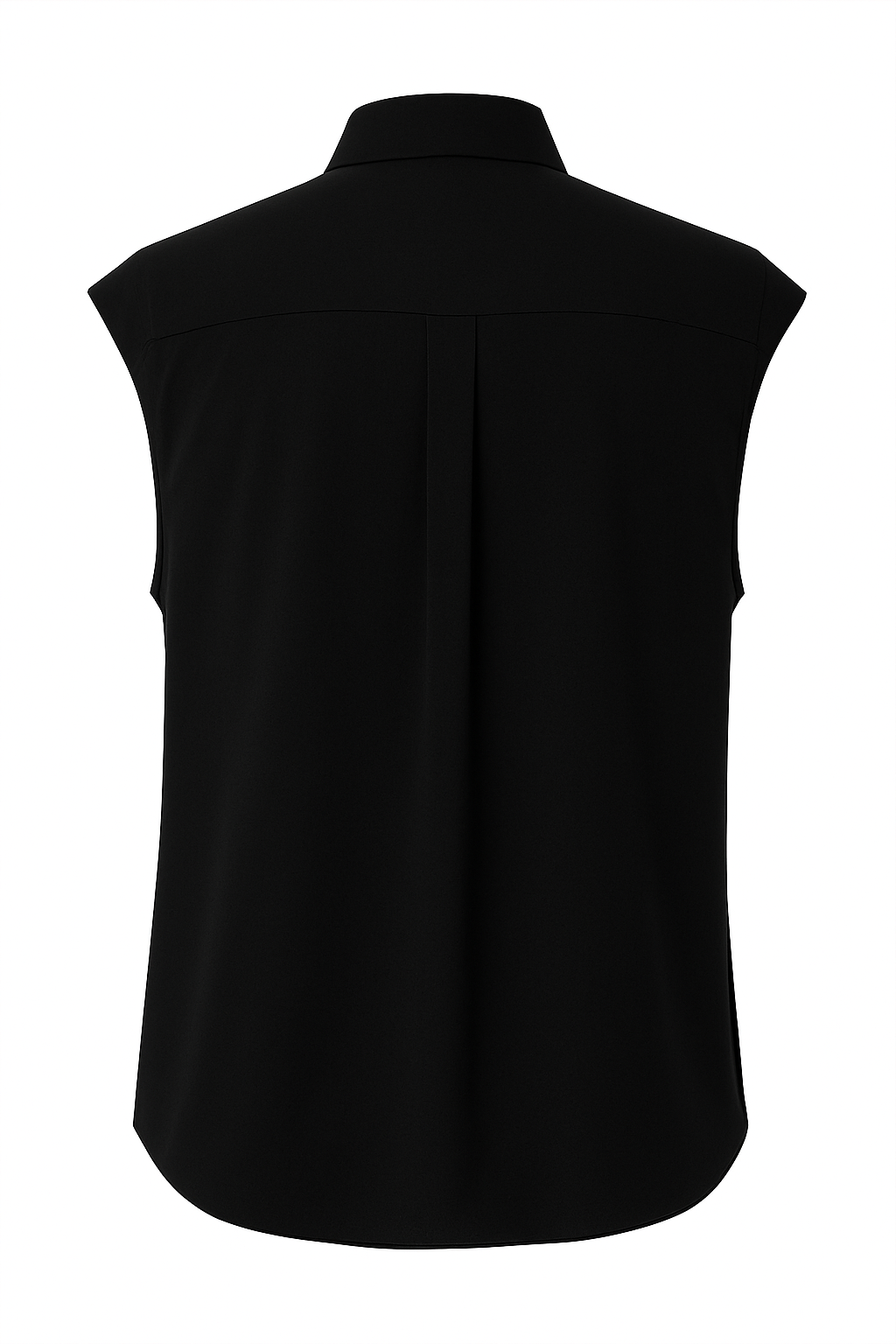 Classic Black Sleeveless Button-Down Blouse - Minimalist Chic