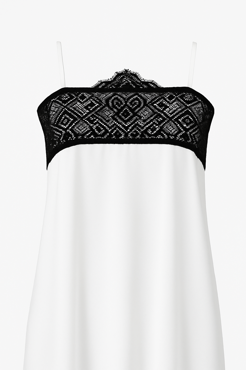 Champagne Satin Camisole Slip Dress with Black Lace Trim | Casa Como Style