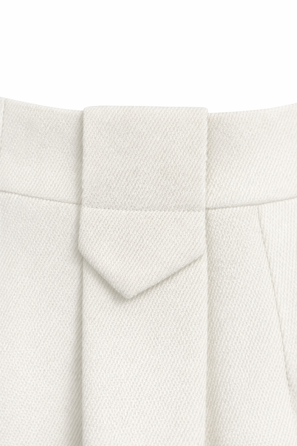 White High-Waisted Tailored Wide-Leg Pants