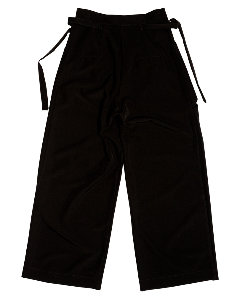 Black Wide-Leg Belted Trousers – Effortless Style & Tailored Fit
