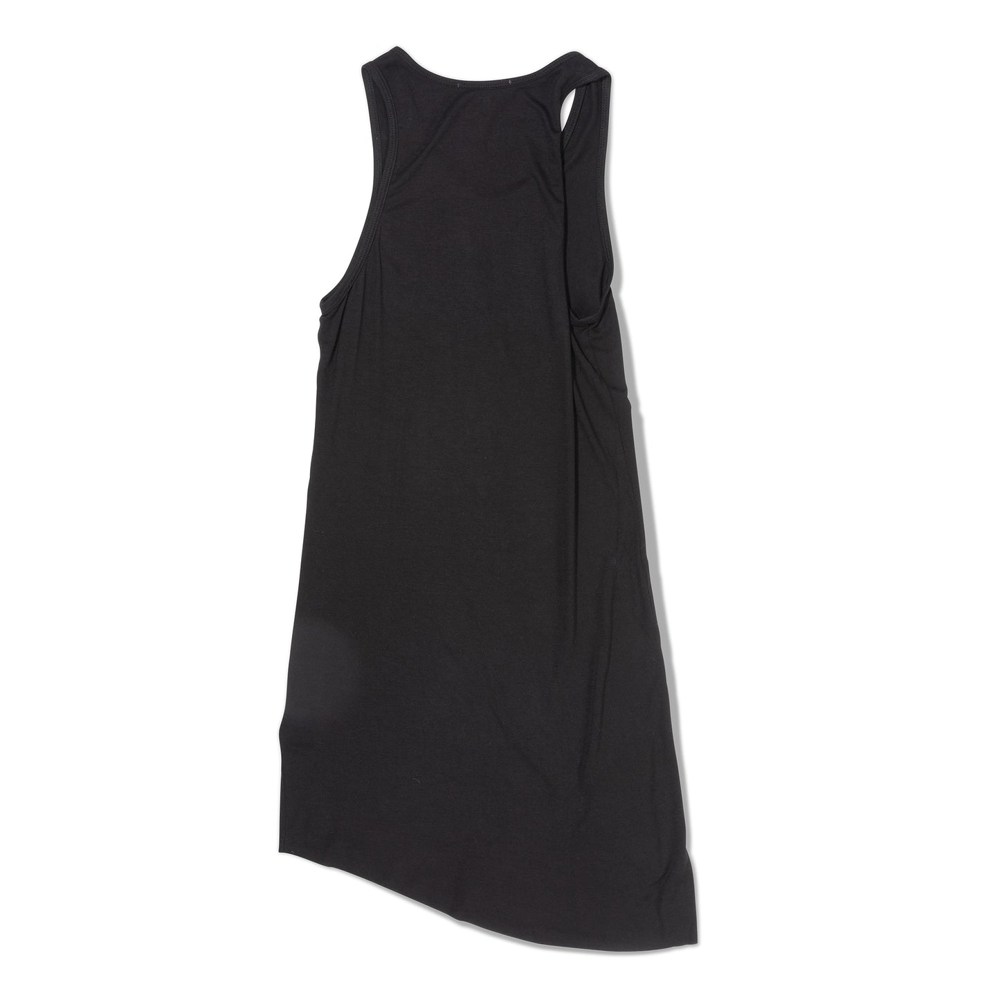 Curved Hem Black Tank Dress – Minimalist Chic