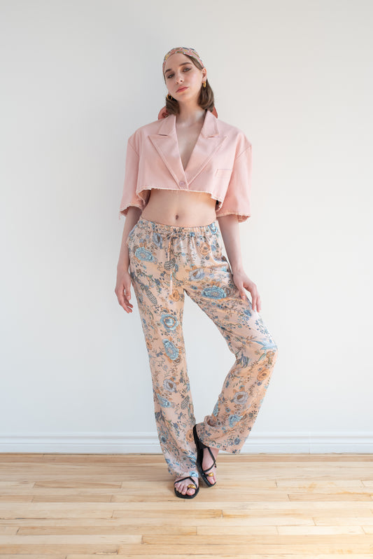 Elegant Floral Print Wide-Leg Pants