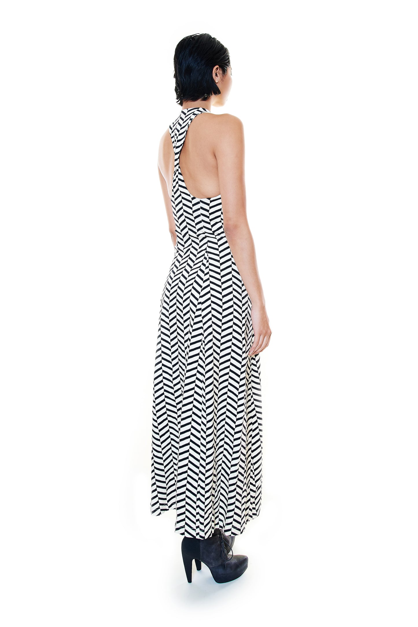 Black Jersey Racerback Maxi Dress | Minimal Sleeveless Dress