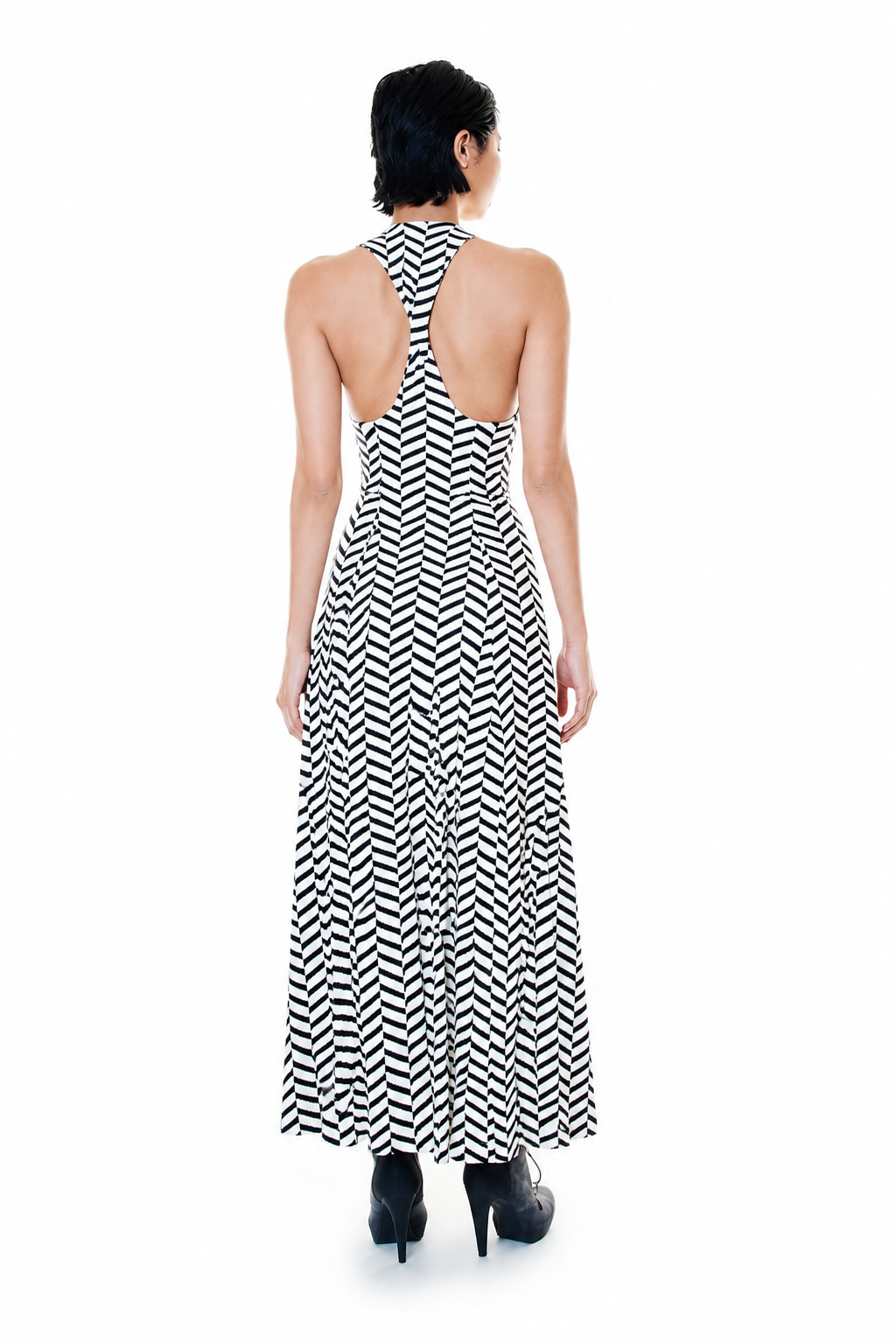 Black Jersey Racerback Maxi Dress | Minimal Sleeveless Dress