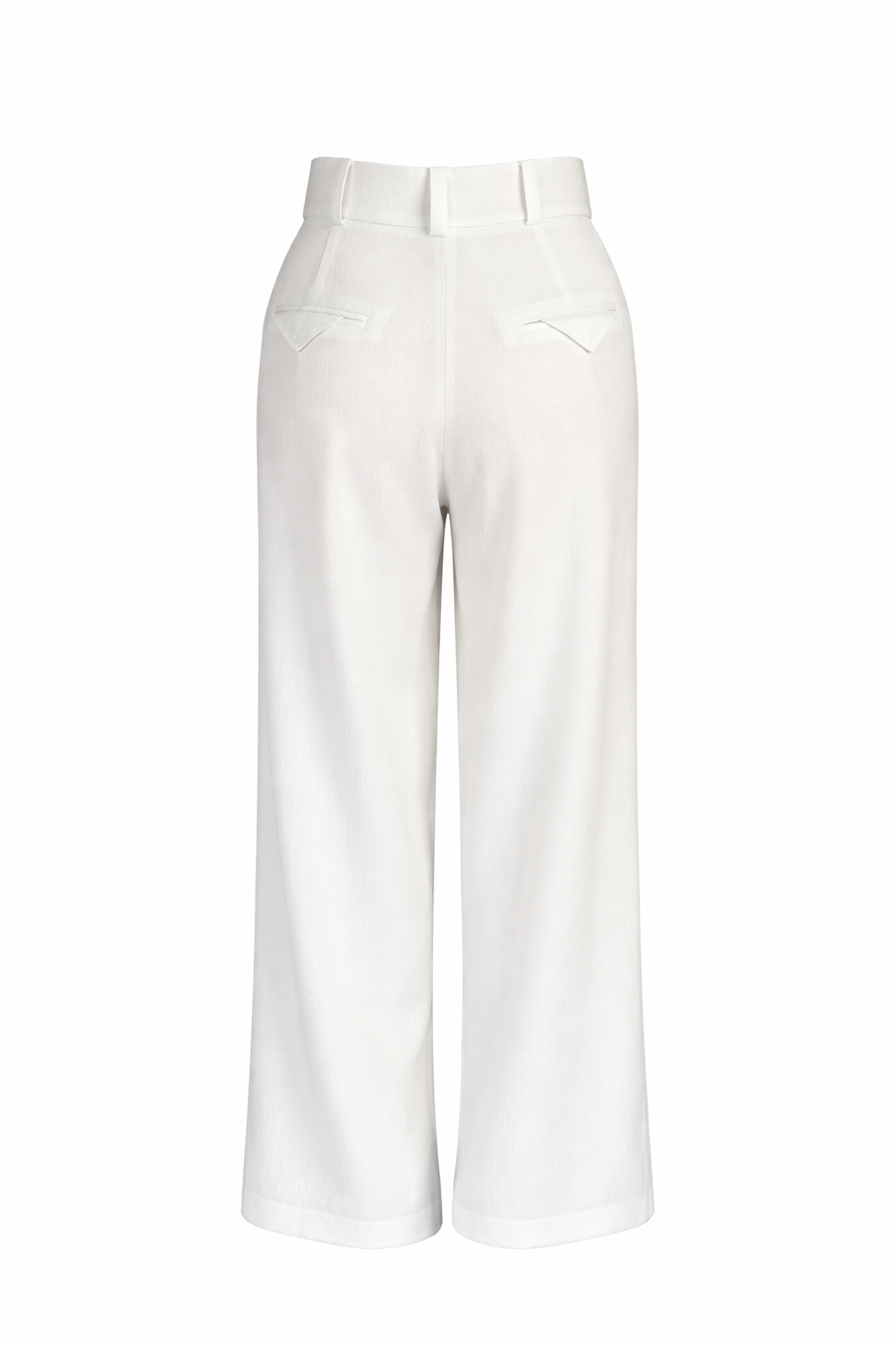 White High-Waisted Tailored Wide-Leg Pants
