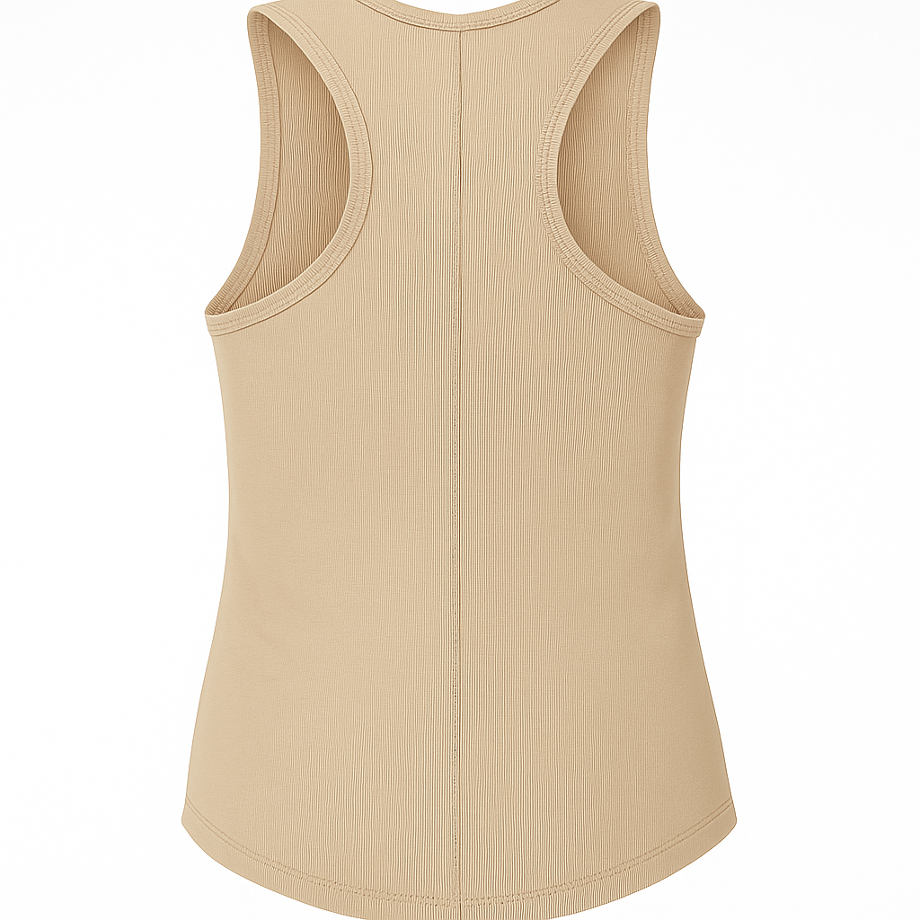 Classic Beige Ribbed Tank Top