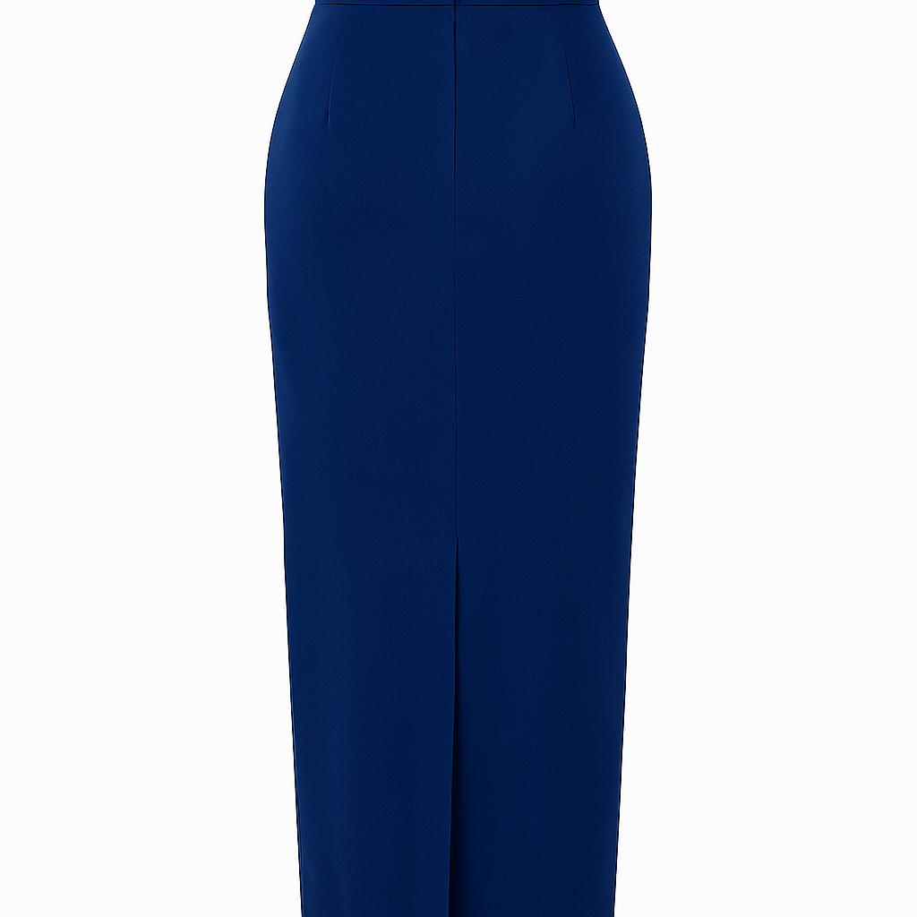 Classic Navy Blue High-Waisted Pencil Skirt
