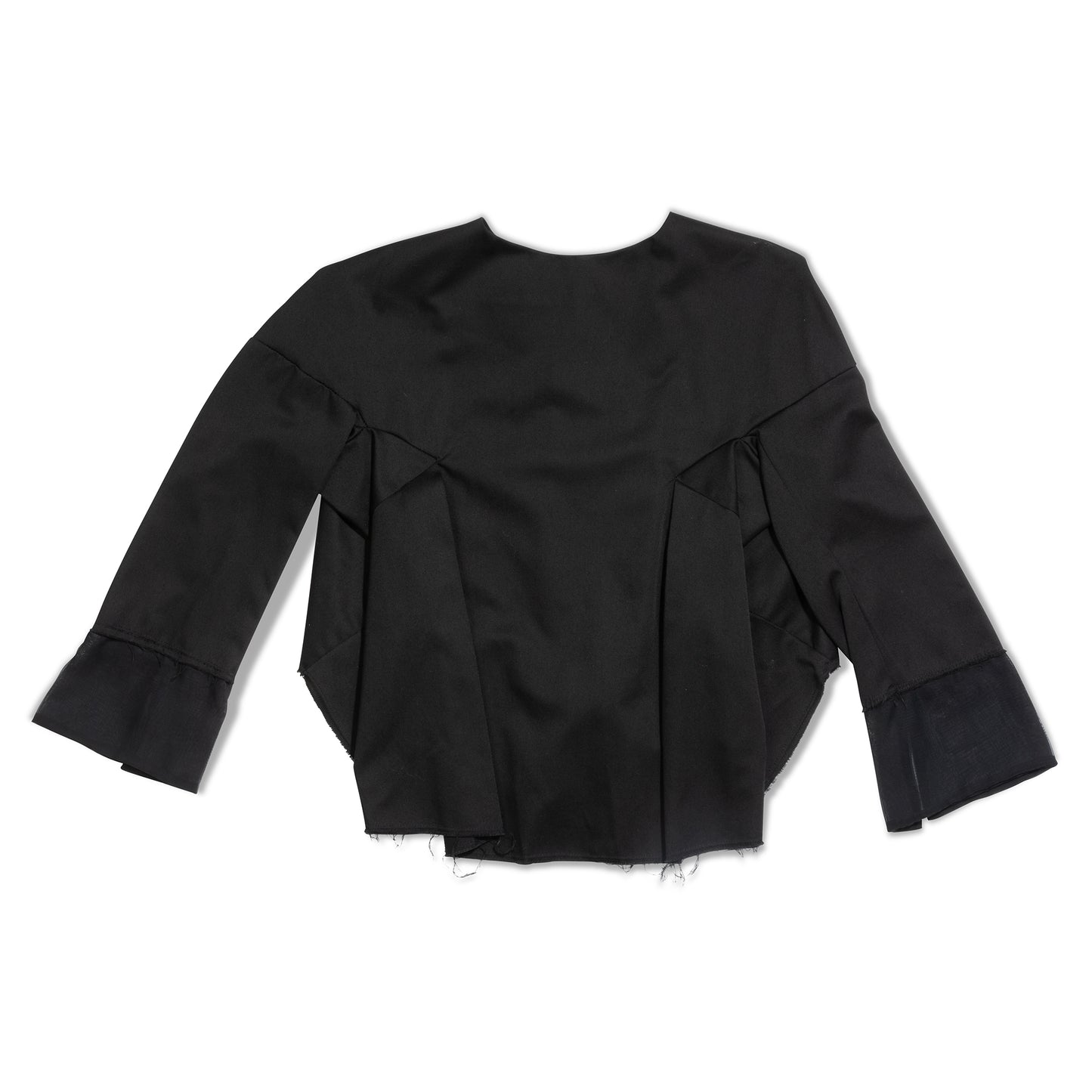 BLACK PLEATED SHIRT W/ CHIFFON CUFFLINKS